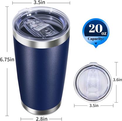 20oz Stainless Steel Tumbler with Lid, Double Wall Vacuum Insulated Powder Coated Travel Mug, Mint Green, 1 Pack