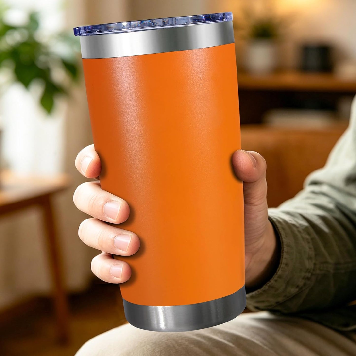 20oz Stainless Steel Tumbler with Lid, Double Wall Vacuum Insulated Powder Coated Travel Mug, Mint Green, 1 Pack
