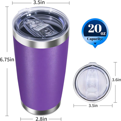 20oz Stainless Steel Tumbler with Lid, Double Wall Vacuum Insulated Powder Coated Travel Mug, Mint Green, 1 Pack