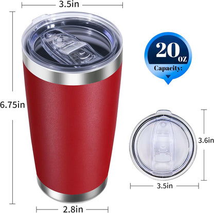 20oz Stainless Steel Tumbler with Lid, Double Wall Vacuum Insulated Powder Coated Travel Mug, Mint Green, 1 Pack