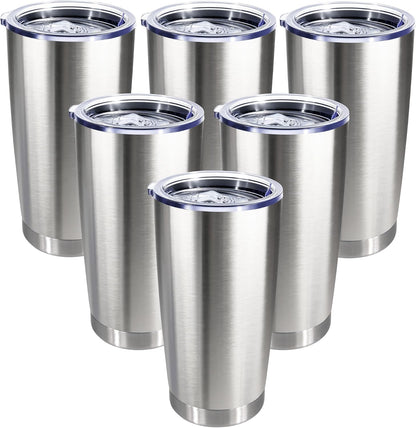 20oz Stainless Steel Tumbler with Lid, Double Wall Vacuum Insulated Powder Coated Travel Mug, Mint Green, 1 Pack
