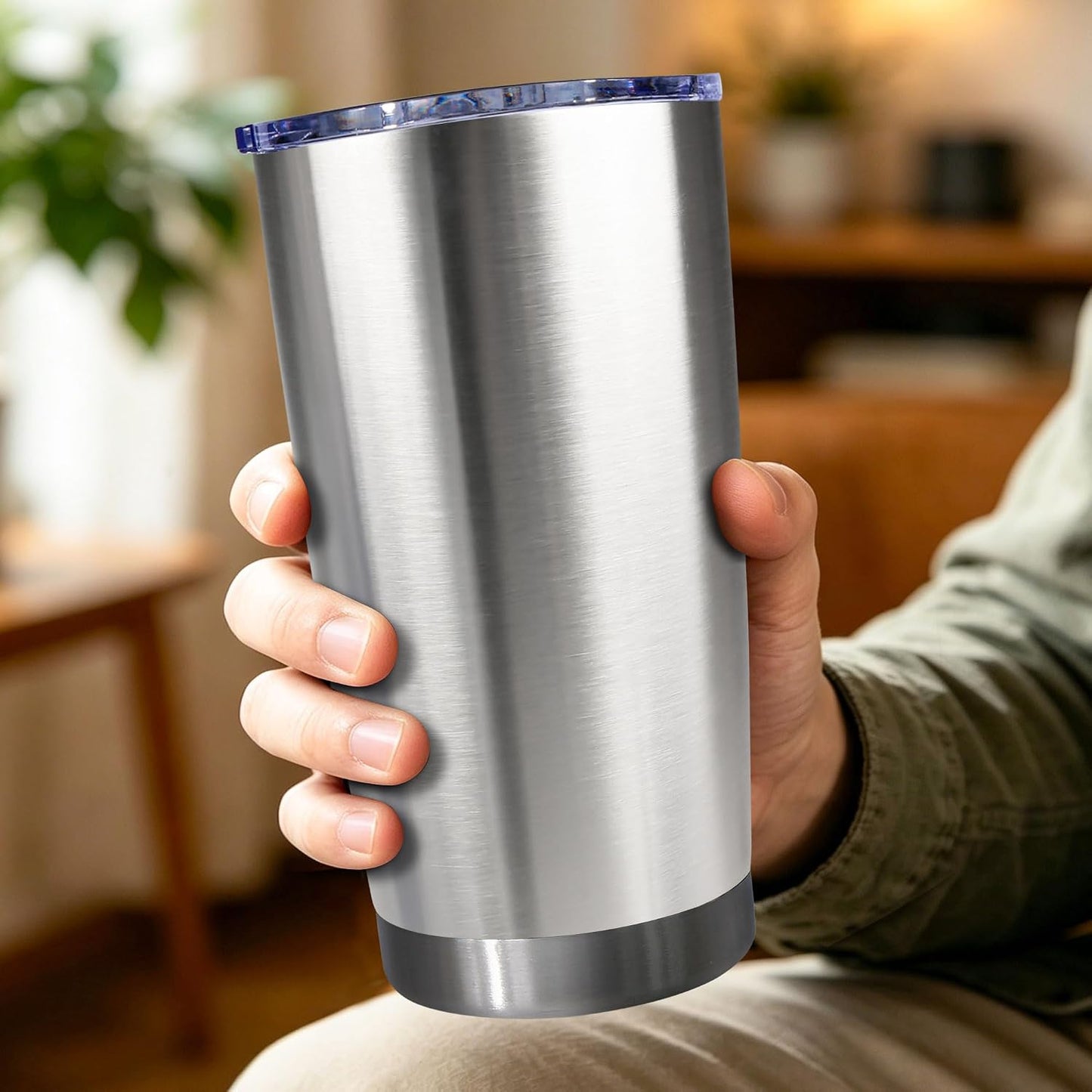 20oz Stainless Steel Tumbler with Lid, Double Wall Vacuum Insulated Powder Coated Travel Mug, Mint Green, 1 Pack