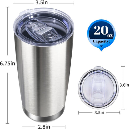 20oz Stainless Steel Tumbler with Lid, Double Wall Vacuum Insulated Powder Coated Travel Mug, Mint Green, 1 Pack