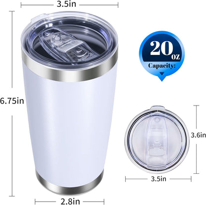 20oz Stainless Steel Tumbler with Lid, Double Wall Vacuum Insulated Powder Coated Travel Mug, Mint Green, 1 Pack
