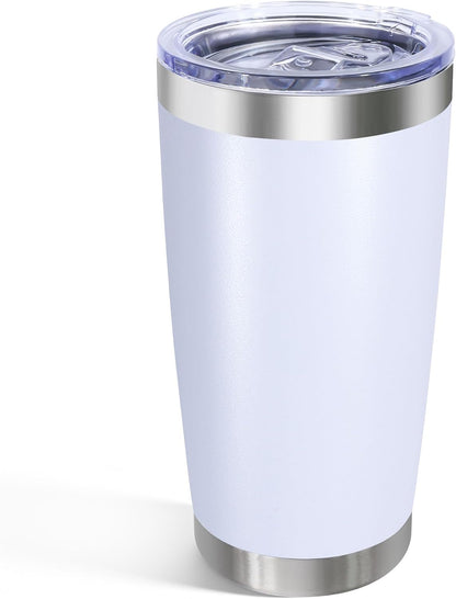 20oz Stainless Steel Tumbler with Lid, Double Wall Vacuum Insulated Powder Coated Travel Mug, Mint Green, 1 Pack