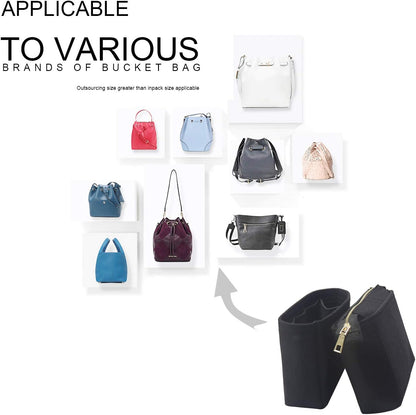 Bag Organizer, Bag Shaper Purse Insert Felt Organizer Fit in NeoNoe Noé and other Bucket Bags - red