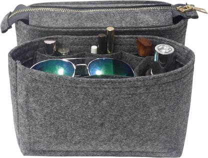 Bag Organizer, Bag Shaper Purse Insert Felt Organizer Fit in NeoNoe Noé and other Bucket Bags - red