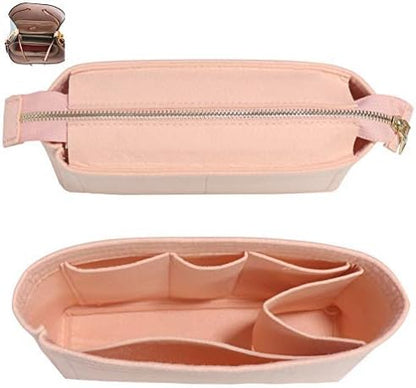Bag Organizer, Bag Shaper Purse Insert Felt Organizer Fit in NeoNoe Noé and other Bucket Bags - red