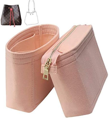 Bag Organizer, Bag Shaper Purse Insert Felt Organizer Fit in NeoNoe Noé and other Bucket Bags - red