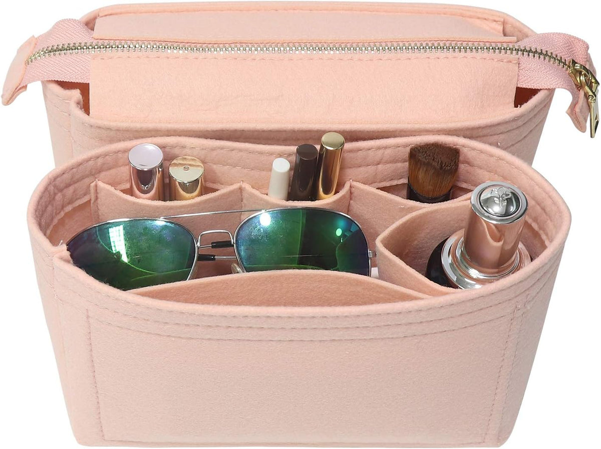 Bag Organizer, Bag Shaper Purse Insert Felt Organizer Fit in NeoNoe Noé and other Bucket Bags - red