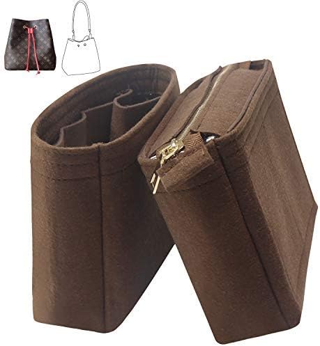 Bag Organizer, Bag Shaper Purse Insert Felt Organizer Fit in NeoNoe Noé and other Bucket Bags - red