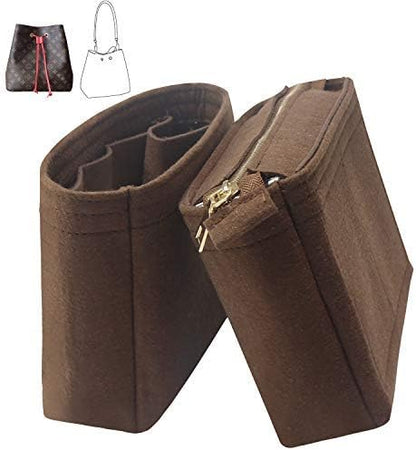 Bag Organizer, Bag Shaper Purse Insert Felt Organizer Fit in NeoNoe Noé and other Bucket Bags - red