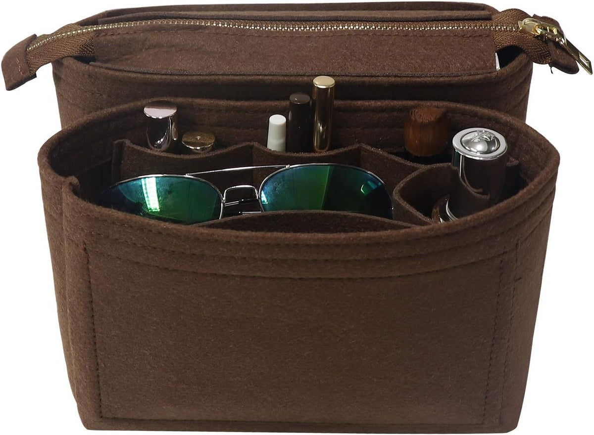 Bag Organizer, Bag Shaper Purse Insert Felt Organizer Fit in NeoNoe Noé and other Bucket Bags - red