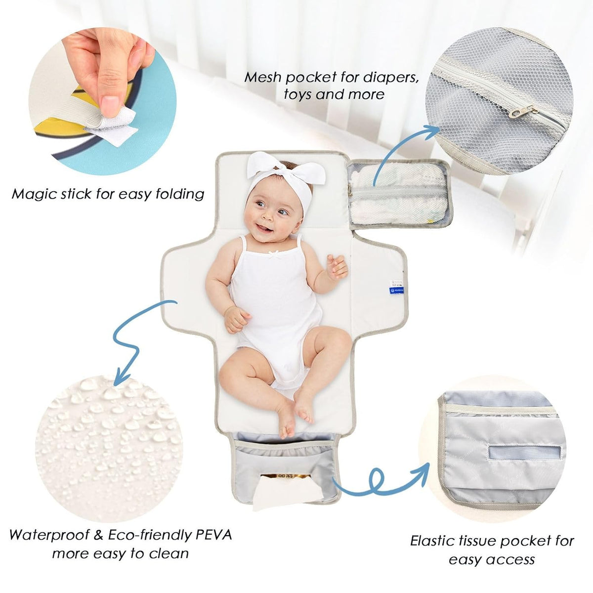 Volleyball Ball Design Portable Diaper Changing Pad for Outing
