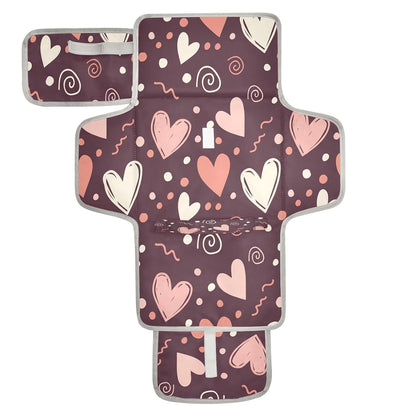 Hearts Portable Diaper Changing Pad Waterproof Changing Pads