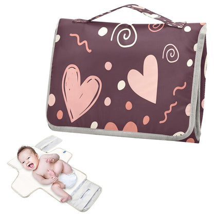 Hearts Portable Diaper Changing Pad Waterproof Changing Pads
