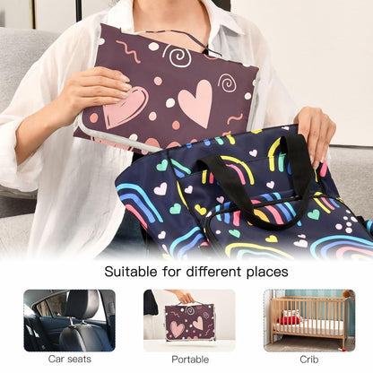 Hearts Portable Diaper Changing Pad Waterproof Changing Pads