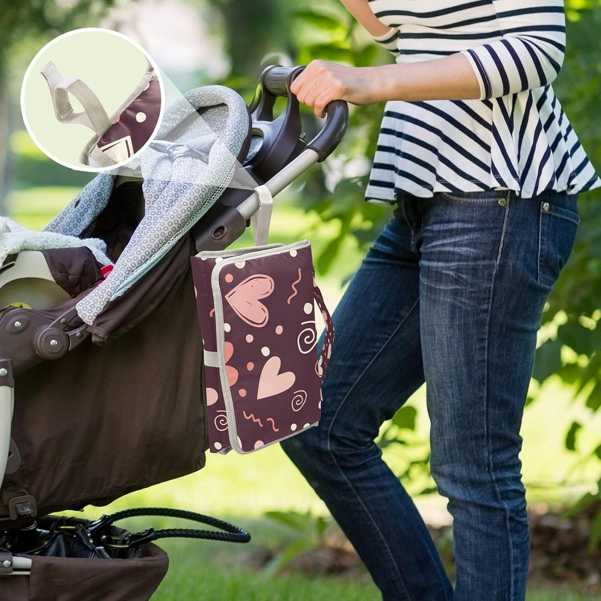 Hearts Portable Diaper Changing Pad Waterproof Changing Pads