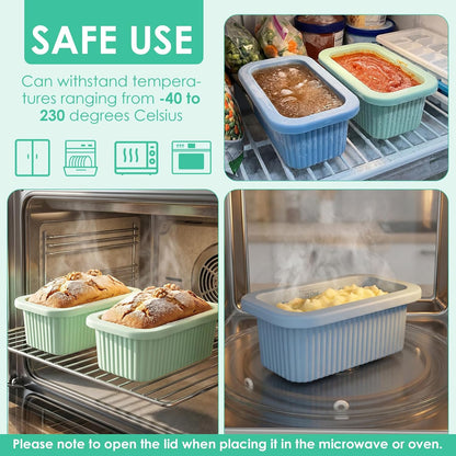 4 PCS 1 Cup Silicone Freezer Molds with Leakproof Lids, 8oz Soup Portion Freezing Tray for Meal Prep, Reusable Food Grade Food Storage Containers, Easy Release Ice Trays for Soups Sauces 250ml