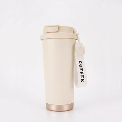 Coffee Travel Mug with 2-in-1 Straw Flip Lid,17oz Insulated Tumbler Cup with Ceramic Coating,Leak proof Stainless Steel Vacuum Cup,Reusable Portable cup for Work,Office,Travel water bottle