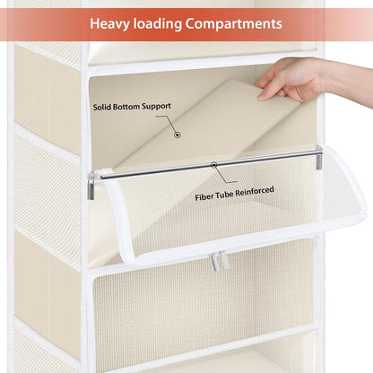 Over the Door Organizer for Baby Nursery, 5-Shelf, Light Beige