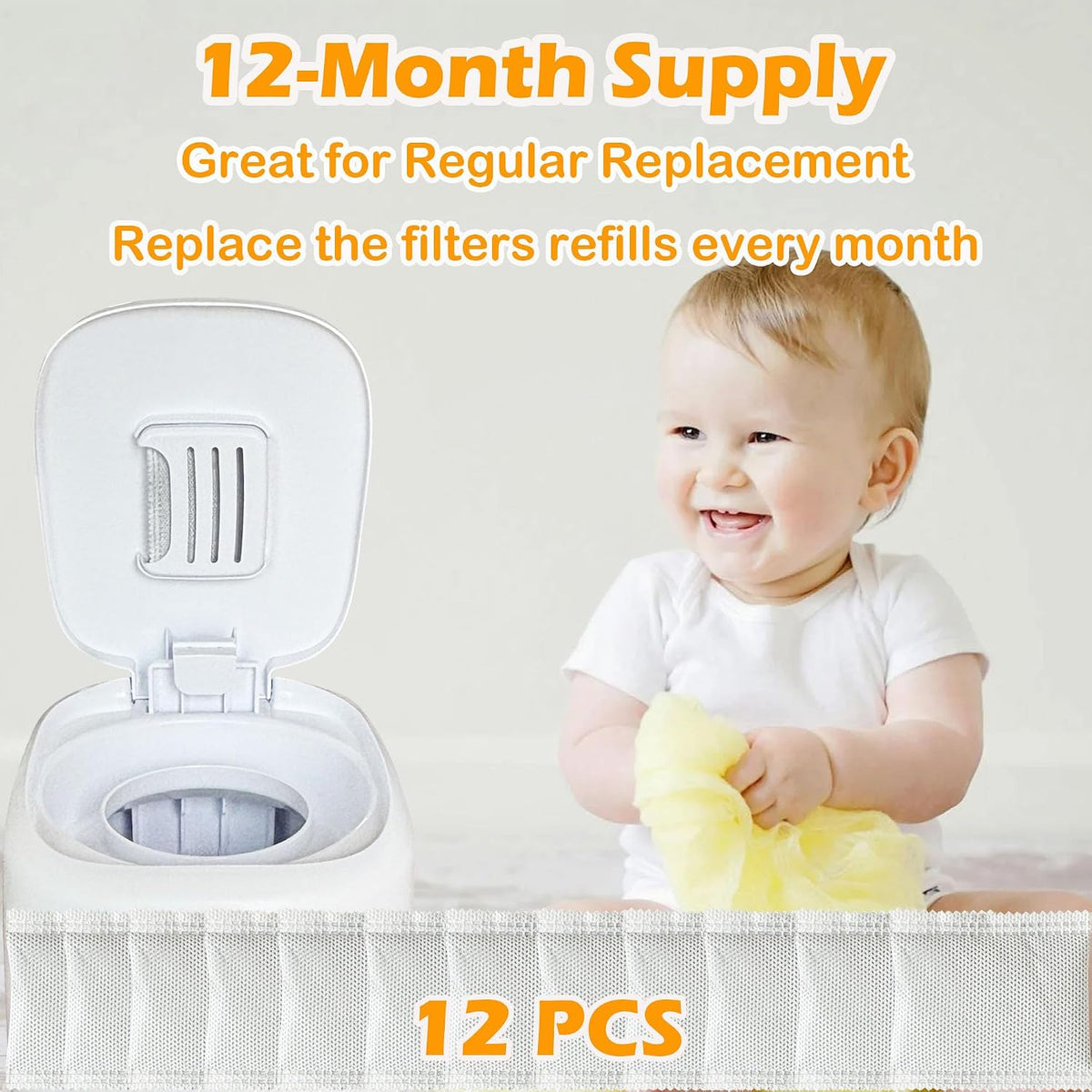 12 Pack Deodorizer Refills for Diaper Genie Complete and Expressions Pail