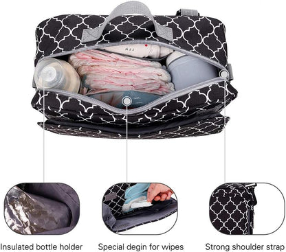 Baby Diaper Caddy Tote Baby Stroller Bag Nursery Storage Bin for Wipes & Toys Mini Diaper Bag for Outdoor (Grey Cloud)