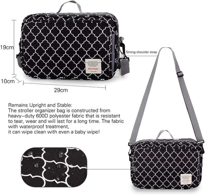 Baby Diaper Caddy Tote Baby Stroller Bag Nursery Storage Bin for Wipes & Toys Mini Diaper Bag for Outdoor (Grey Cloud)