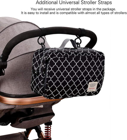 Baby Diaper Caddy Tote Baby Stroller Bag Nursery Storage Bin for Wipes & Toys Mini Diaper Bag for Outdoor (Grey Cloud)