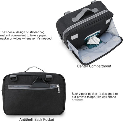 Baby Diaper Caddy Tote Baby Stroller Bag Nursery Storage Bin for Wipes & Toys Mini Diaper Bag for Outdoor (Grey Cloud)