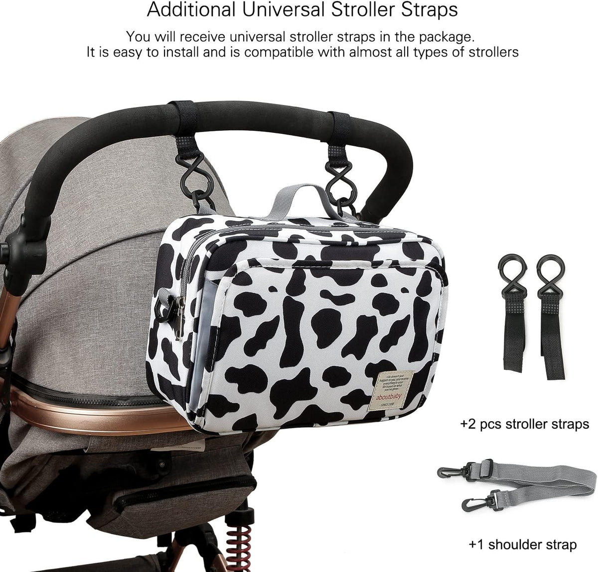 Baby Diaper Caddy Tote Baby Stroller Bag Nursery Storage Bin for Wipes & Toys Mini Diaper Bag for Outdoor (Grey Cloud)