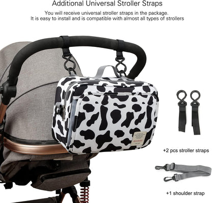 Baby Diaper Caddy Tote Baby Stroller Bag Nursery Storage Bin for Wipes & Toys Mini Diaper Bag for Outdoor (Grey Cloud)