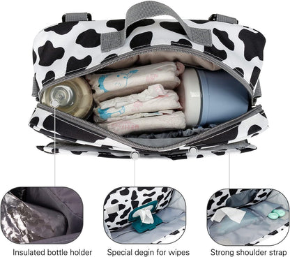 Baby Diaper Caddy Tote Baby Stroller Bag Nursery Storage Bin for Wipes & Toys Mini Diaper Bag for Outdoor (Grey Cloud)