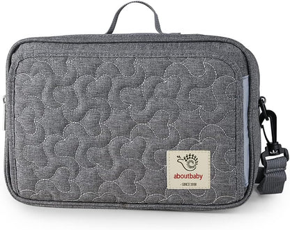 Baby Diaper Caddy Tote Baby Stroller Bag Nursery Storage Bin for Wipes & Toys Mini Diaper Bag for Outdoor (Grey Cloud)