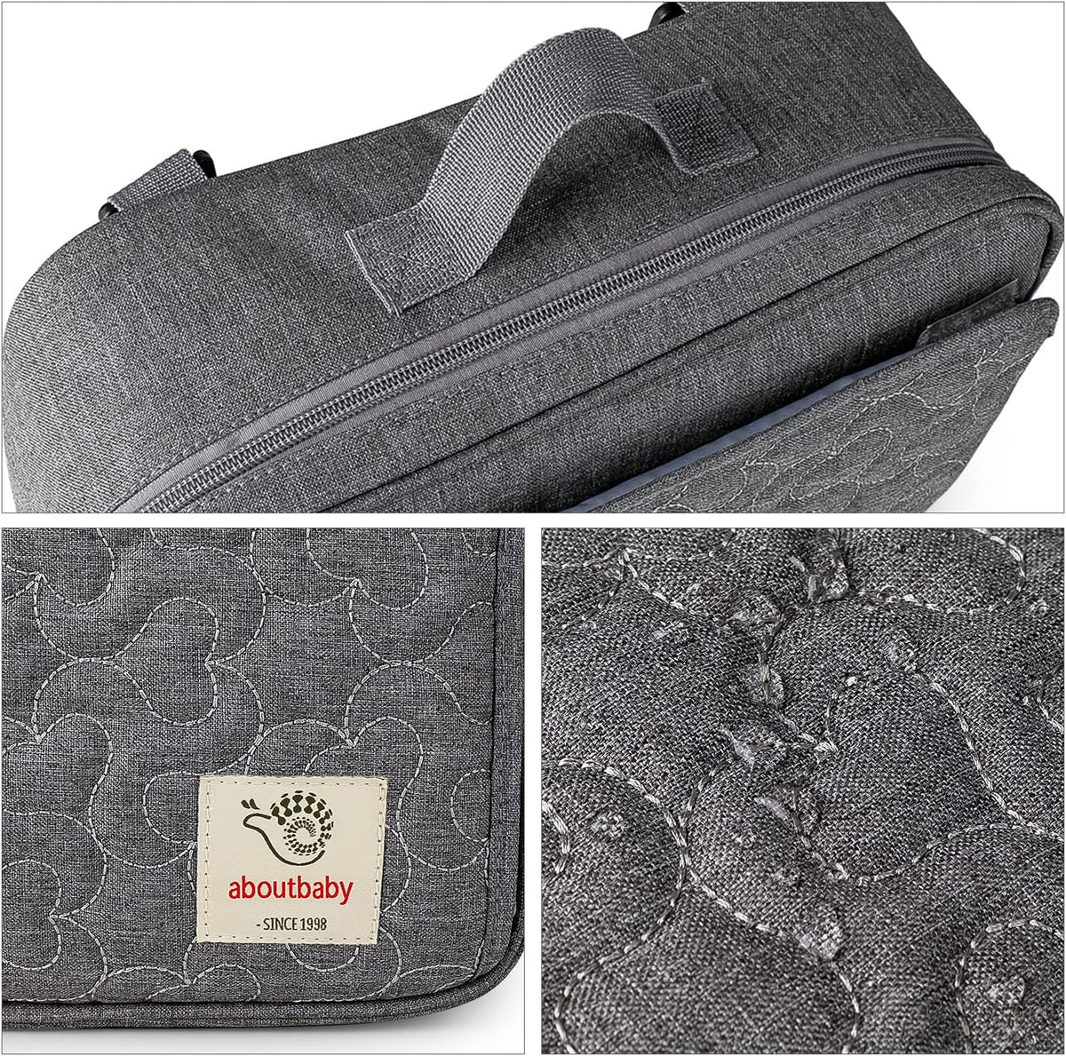 Baby Diaper Caddy Tote Baby Stroller Bag Nursery Storage Bin for Wipes & Toys Mini Diaper Bag for Outdoor (Grey Cloud)