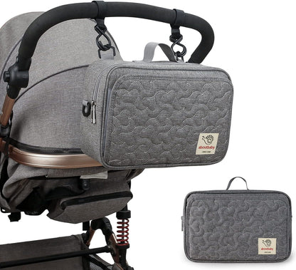Baby Diaper Caddy Tote Baby Stroller Bag Nursery Storage Bin for Wipes & Toys Mini Diaper Bag for Outdoor (Grey Cloud)