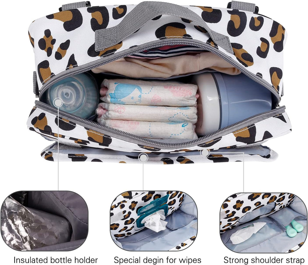 Baby Diaper Caddy Tote Baby Stroller Bag Nursery Storage Bin for Wipes & Toys Mini Diaper Bag for Outdoor (Grey Cloud)