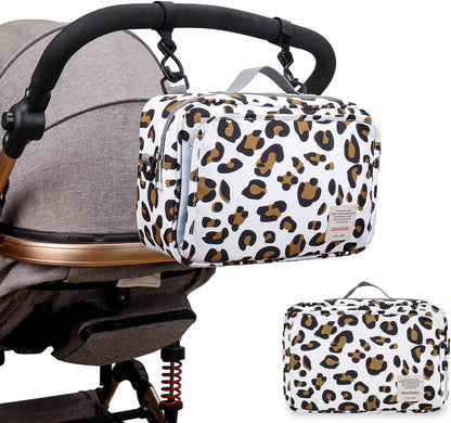 Baby Diaper Caddy Tote Baby Stroller Bag Nursery Storage Bin for Wipes & Toys Mini Diaper Bag for Outdoor (Grey Cloud)