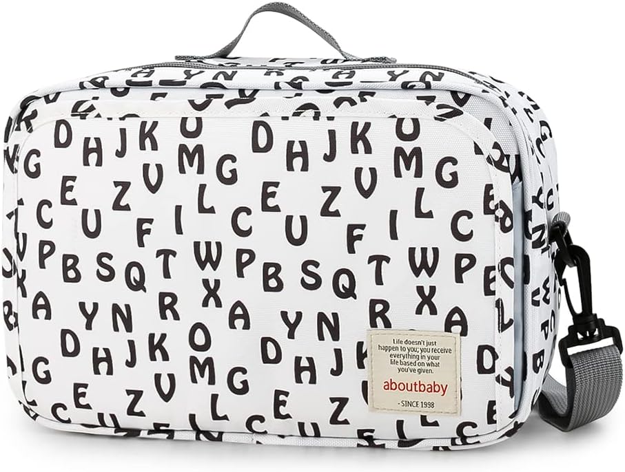 Baby Diaper Caddy Tote Baby Stroller Bag Nursery Storage Bin for Wipes & Toys Mini Diaper Bag for Outdoor (Grey Cloud)