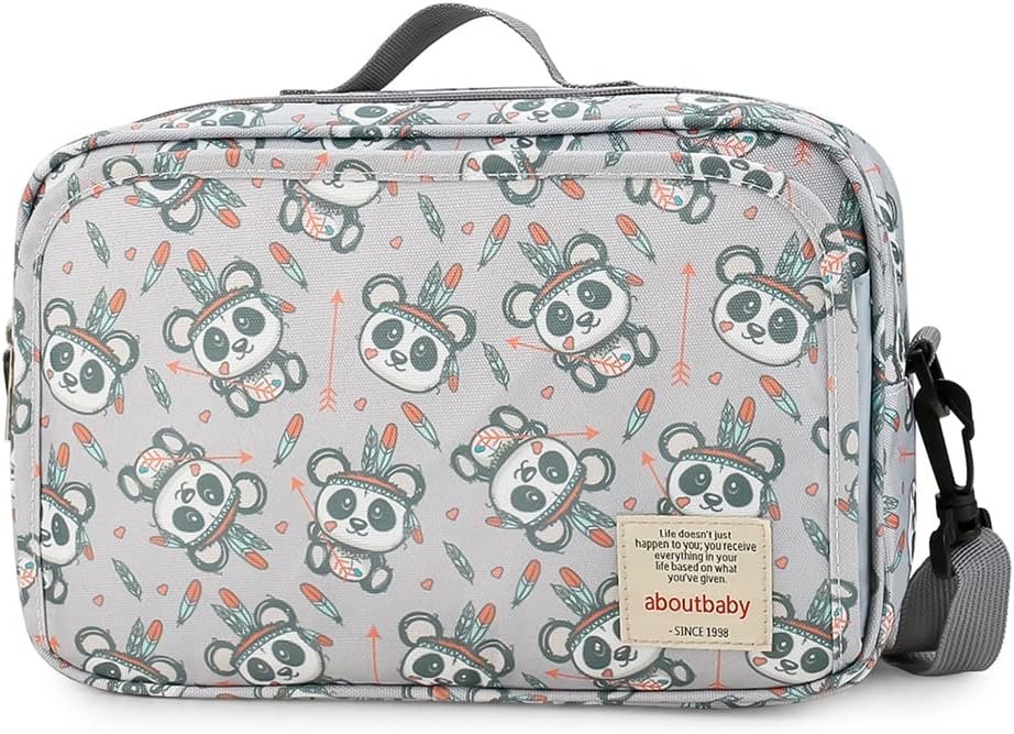Baby Diaper Caddy Tote Baby Stroller Bag Nursery Storage Bin for Wipes & Toys Mini Diaper Bag for Outdoor (Grey Cloud)