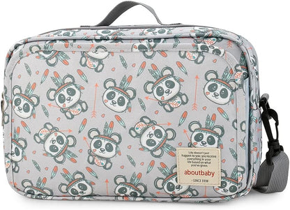 Baby Diaper Caddy Tote Baby Stroller Bag Nursery Storage Bin for Wipes & Toys Mini Diaper Bag for Outdoor (Grey Cloud)