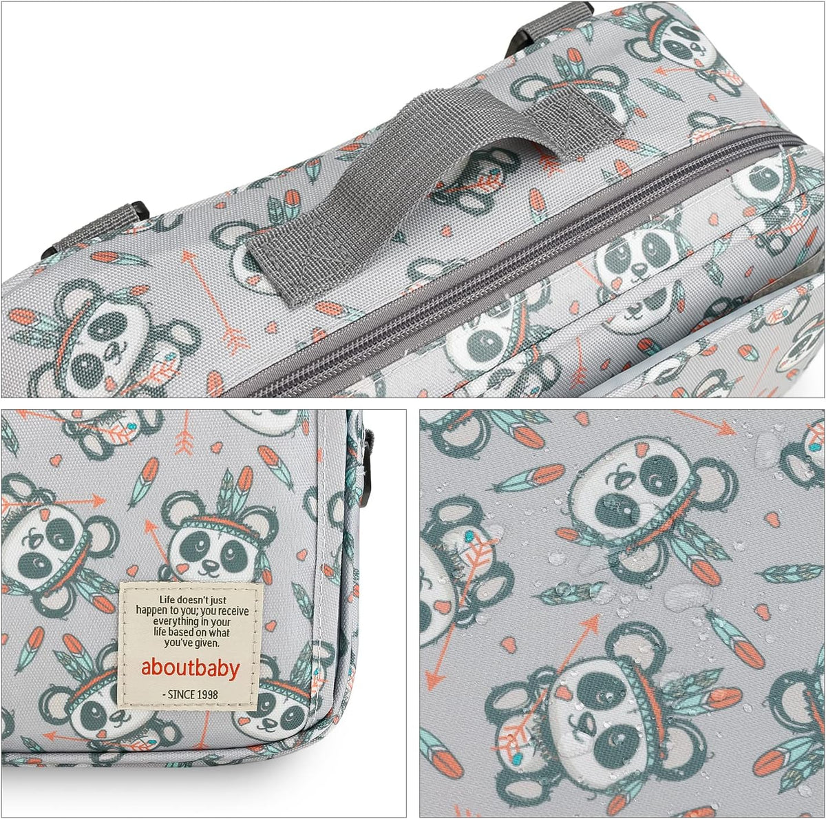Baby Diaper Caddy Tote Baby Stroller Bag Nursery Storage Bin for Wipes & Toys Mini Diaper Bag for Outdoor (Grey Cloud)