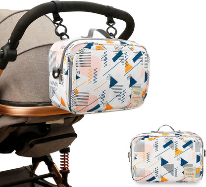 Baby Diaper Caddy Tote Baby Stroller Bag Nursery Storage Bin for Wipes & Toys Mini Diaper Bag for Outdoor (Grey Cloud)