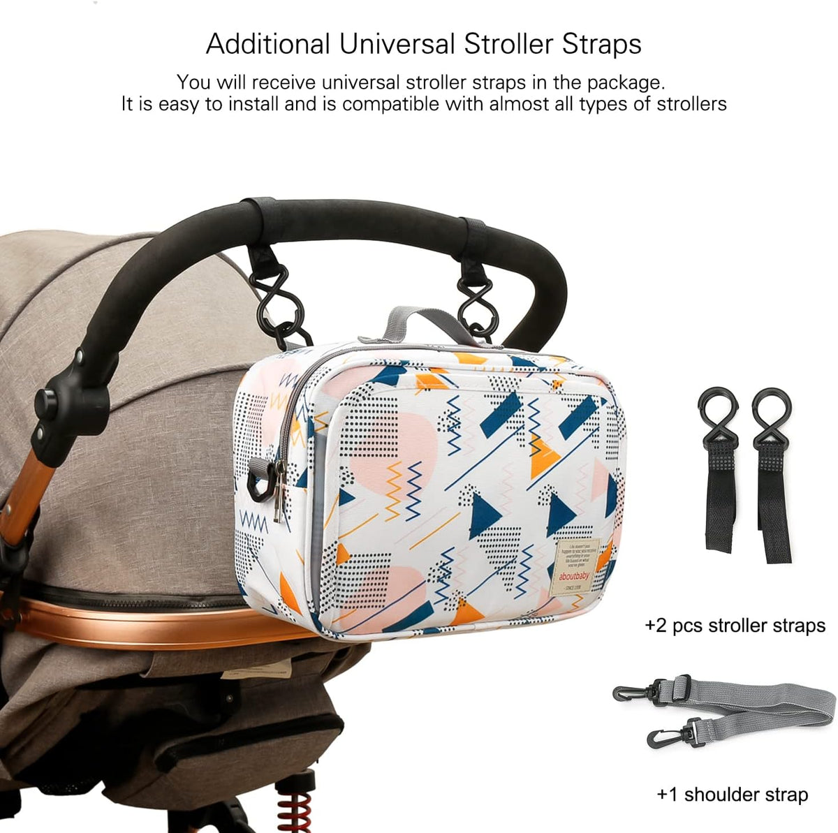 Baby Diaper Caddy Tote Baby Stroller Bag Nursery Storage Bin for Wipes & Toys Mini Diaper Bag for Outdoor (Grey Cloud)