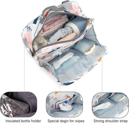 Baby Diaper Caddy Tote Baby Stroller Bag Nursery Storage Bin for Wipes & Toys Mini Diaper Bag for Outdoor (Grey Cloud)