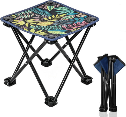 Portable Folding Camping Stool Outdoor Lightweight Foot Stool & Carry Bag