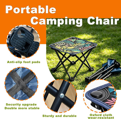 Portable Folding Camping Stool Outdoor Lightweight Foot Stool & Carry Bag