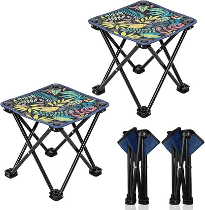 Portable Folding Camping Stool Outdoor Lightweight Foot Stool & Carry Bag