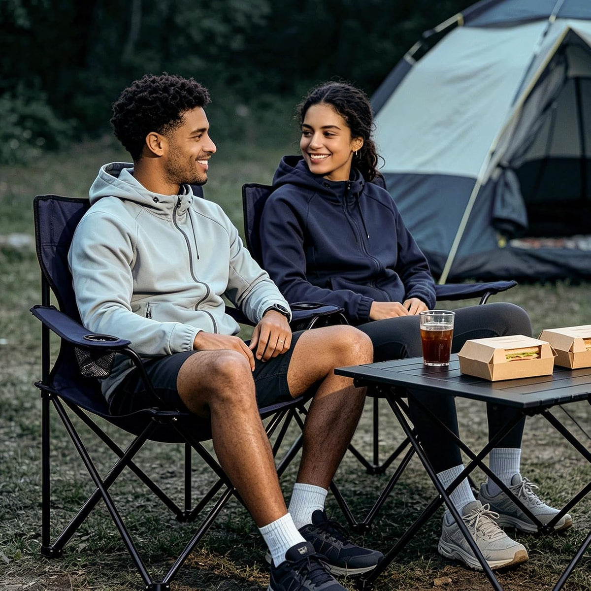 Portable Folding Camping Stool Outdoor Lightweight Foot Stool & Carry Bag