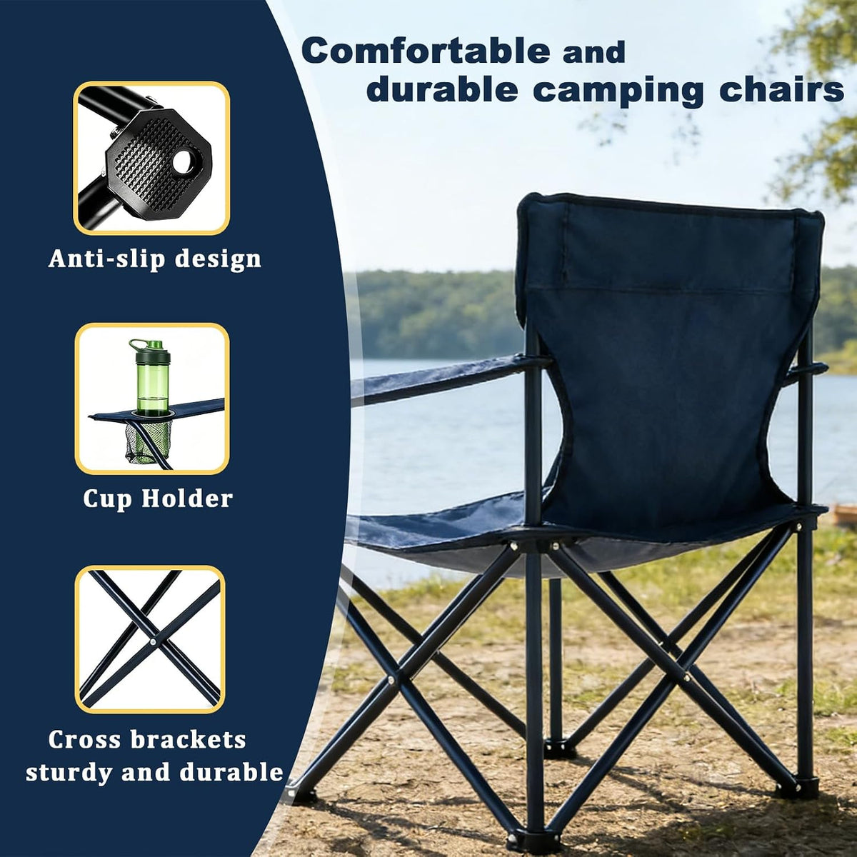Portable Folding Camping Stool Outdoor Lightweight Foot Stool & Carry Bag